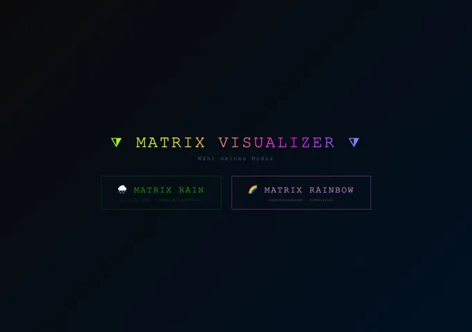 Screenshot des audioreaktiven Matrix-Visualizers
